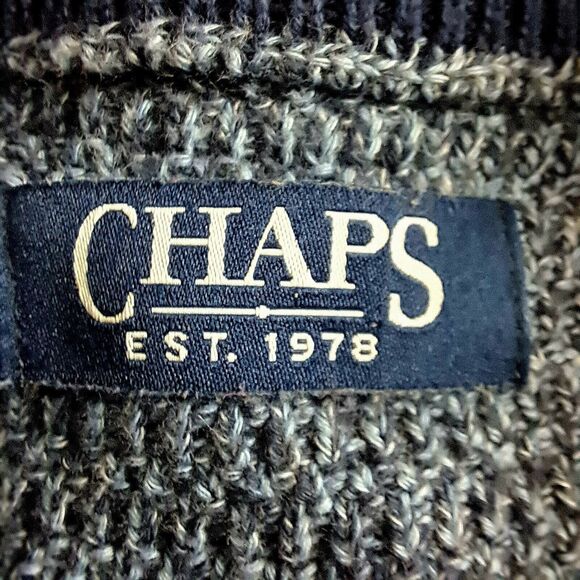Chaps 3 Button Pullover Sweater Mens XL Brown Elbow Patches Preppy Office Casual - Picture 2 of 14